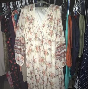 Floral Cream Maxi Dress